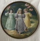 Flue Covers  2  Kittens-girls  Glass Front    Chain - Victorian 9-1 2  - Germany