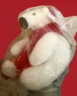 Coca-cola Coke 5    Mini Polar Bear Plush Stuffed Animal White Red Winter Scarf