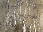 Old Brass Kindling Coal Box  Angled Patina See Pics For Details
