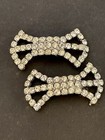 Musi Clear Rhinestone Bow Shoe Clips Buckles Fancy Vintage Pair Bridal Princess