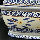 Temp-tations By Tara Old World Blue Rectangular Ceramic Bread Box With Lid