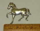 Vintage Signed Beau Sterling Silver Horse Brooch Pin Equestrian Equine Western