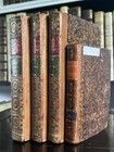 A Lot Of 4 Antique Leather Bound Books 19th Century
