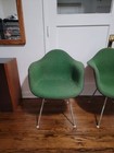 Herman Miller Fiberglass Chairs Eames Green Fabric Mcm      Clean     