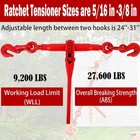 4x Ratchet Load Binder Chain And Binder Kit 1 4 In-5 16 In  20ft Chains Hauling