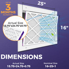 6 Pack 16x25x1 Pleated Air Filters  Replacement For Hvac Ac Furnace  merv13 