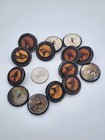 Rare Antique Vintage Clothes Sew On Buttons 925 Sterling Silver Bird Image
