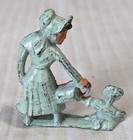  vintage Barclay Manoil Happy Farm Lady Watering Flowers Lead Toy Figure 