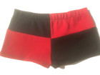 Vintage 70s  Jantzen Mens Red   Black Stretch Swim Brief Trunk Swimsuit Sz 34