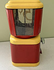 Vtg Red yellow 5 Cent Vending Machine-for Candy Or Nuts-no Key