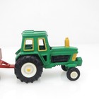 Vintage John Deere 3  Diecast Farm Tractor W  Trailer   Pumpkins