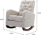 Upholstered Rocking Chair  Boucle Glider Chair Nursery Chair With High Back