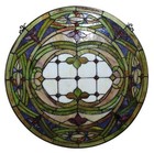 Stained Glass Tiffany Style 24  Round Window Panel Glass Only One This Price