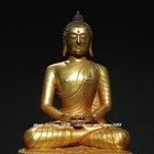 Old Chinese Buddhism Copper Gilt Shakyamuni Shakyamuni Amitabha Buddha Statue