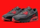 Nike Air Max 90 Shoes Black Smoke Gray Red Dm0029-007 Men s Sizes New