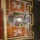 Vintage 1970s Coors  Lighted Beer Sign Faux Stained Glass Shield Waterfall Bar