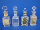 4 Antique Small 4  Victorian Perfume Bottle Crab Apple Labels Larkin Co Buffalo