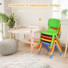 Goplus 8pcs Kids Plastic Chairs Stackable Play And Learn Furniture Colorful New