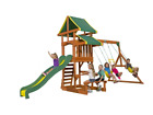 Backyard Discovery Cedar Wooden Swing Set Kids Outdoor 8 Ft Slide Playground    