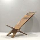 African Senufo Folding Chair Motif Back Ivory Coast