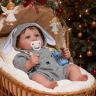 Reborn Baby Dolls 22 Inch Silicone Boy With Bunny Jumpsuit