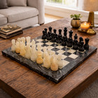 Premium Marble Chess Set Black   Onyx Handmade Board Game Gift Set