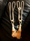 Adjustable Silky Curtain Rope Tie Backs Tiebacks W tassels And Wall-attach Rings