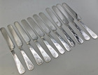 Bailey   Co  Antique Coin Silver Set Of 11 Dessert   Tea Knives 7 25 