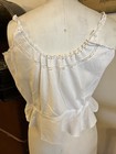 2495    antique 1900s Batiste French Lace Fine Embroider Corset Cover Ties Buttons