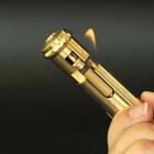 Portable Antique Copper Thin Cylinder Brass Lighter Retro Unusual Lighter