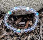 Glowing Moonstone Beaded Bracelet Delicate Healing Woman Stretch Bracelet Gift