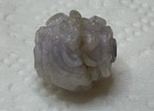 Antique Carved Lavender Burmese Jade Bead 15 4 Mm 5 4 Grams