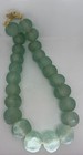 Jumbo Seafoam Recycled Glass Necklace African Krobo Bead Made In Ghana