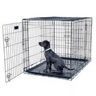 Double Door Folding Metal Wire Dog Or Pet Crate Kennel Dog Cage With Tray 42
