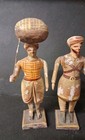 Set Of 5 Late 19th Century Polychrome Painted Wooden Indian Figures