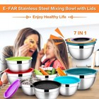 Mixing Bowls With Airtight Lids 7 Piece Stainless Steel Metal Bowls Usa