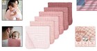 Gradient Pink Muslin Burp Cloths  20  X 10  - Gentle 6-layer Cotton For Babies