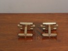 Pre-owned Vintage Men   s Gold Tone 3 Bar Fashion Cuff Links
