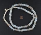 Antique Dutch Moon Beads From Ethiopia 13mm African White Round Glass Large Hole