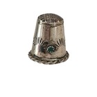 Navajo Vintage Sterling Silver Turquoise Sewing Thimble
