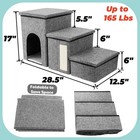 17 Inch High 3tier Dog Stairs Foldable Ramp Storage Condo Scratcher 165 Lbs