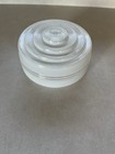 Vintage White And Clear Glass Shade Bathroom Ceiling Light Fixture Great Shape 