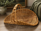 Vintage Willow Gathering Basket Rustic Farmhouse