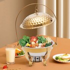 4 5l Round Stainless Steel Chafing Dish Sets Gold Accent Buffet Set warming Tray