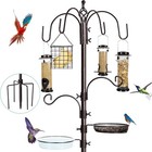 6-hook Bird Feeding Station Kit  Wild Bird Feeder Stand Pole  Multi-feeder Ki   