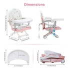 Ubravoo 2in1 Portable Toddler Booster Seat With Tray Travel High Chair Pink