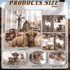 Fuweave 8 Pcs Highland Cow Shower Curtain Sets For Bathroom Farm Daisy Cattle