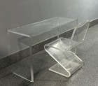 1970   s Vintage Lucite Desk Chair Set Modern Mcm Art Deco Acrylic Plastic