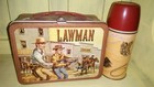 Vintage 1961 Lawman Metal Lunch Box     John Russell   Peter Brown     W  Thermos