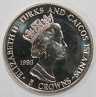 World Cup Usa 94 Turks And Caicos 5 Crowns Soccer Queen Elizabeth Ii World Coin